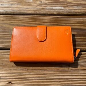 Mou Meraki Orange Floral Wallet and Dust Bag